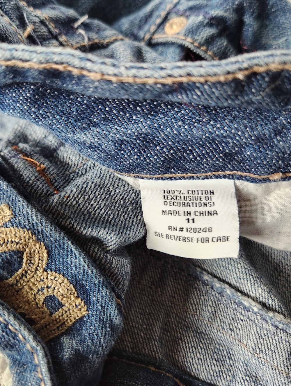 Vintage Y2K Embellished Distressed Bongo Jean Mini Shorts Size 11 - Picture 6 of 7